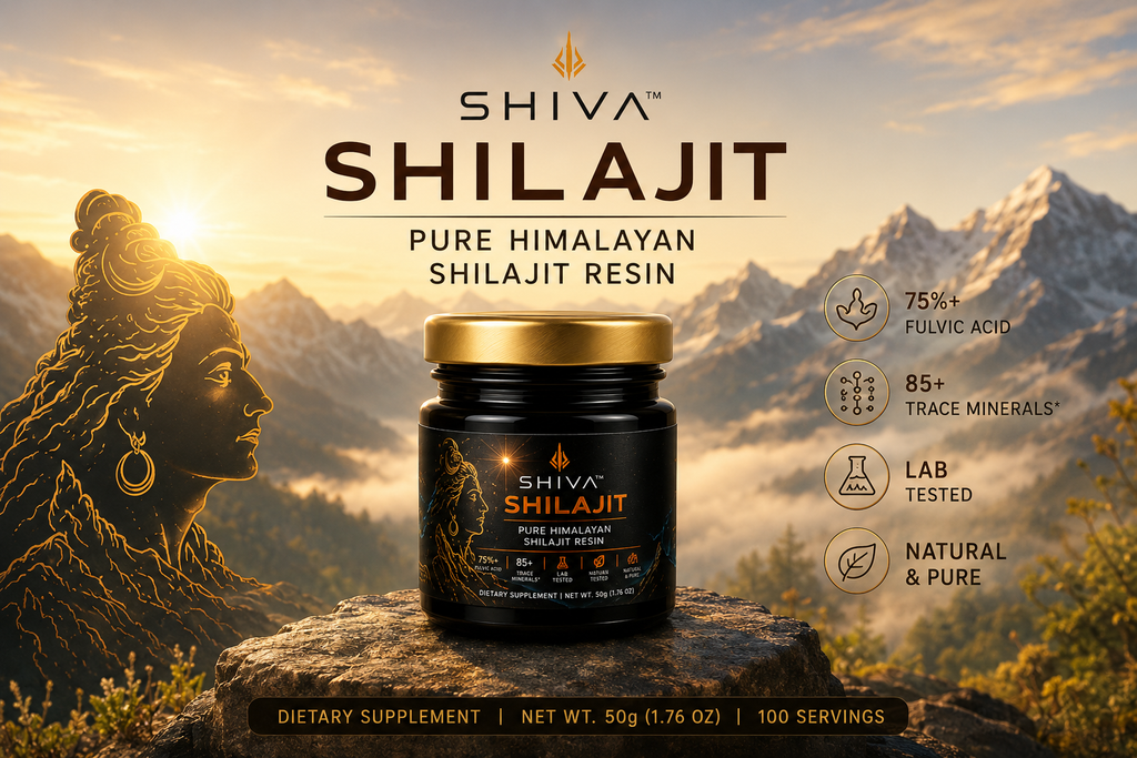 SHIVA 🔱 Shilajit, 100% Pure Himalayan Shilajit 85+ Trace Minerals 75%+ Fulvic Acide