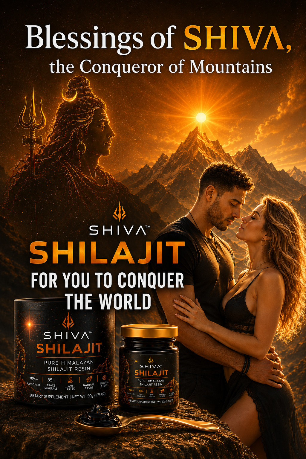 SHIVA 🔱 Shilajit, 100% Pure Himalayan Shilajit 85+ Trace Minerals 75%+ Fulvic Acide